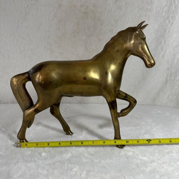 Vintage Brass Walking Horse Statue equestrian sculpture - Picture 5 of 11